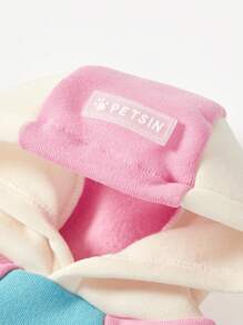 PETSIN 1 pieza Sudadera con capucha casual para perro de manga raglán con empalme de tres colores, en rosa, menta y azul - Multicolor - Ver 7