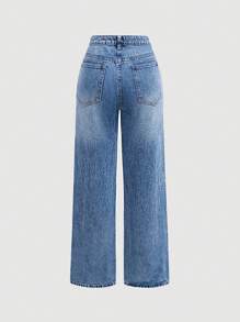 SHEIN Girlism Teen Girl Casual Loose Simple Fashion Daily Jeans