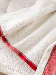 SHEIN Baby Boys All-Match Plaid Thermal Lined Casual Sport Gentleman Preppy Style Jacket, Suitable For Autumn And Winter Seasons