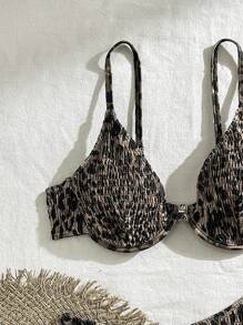 Swim Vcay 女士比基尼套装，随机印花，带钢圈，非聚拢夏季海滩 - 彩色 - 查看 3