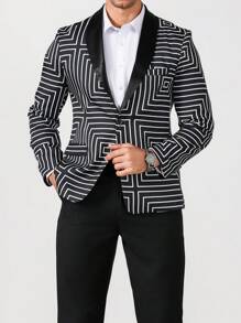 Manfinity Mode Conjunto de camisa de manga larga con botones al frente de unicolor y pantalón largo, look minimalista para hombres