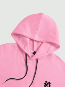 Manfinity EMRG Men's Casual Letter Print Drawstring Hoodie And Pants Set - Multicolor - View 4