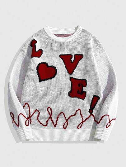 Street Life Pull unisexe avec imprimé Valentine/Amour/Couples/Cœur/XOXO/Baisers/Câlins et Baisers/Sois à Moi/Chéri/Bébé/Baiser/Lèvre/Cœur/Cupidon/Ange/Rose/Sourire/Papillon/Cerise/Fraise/Rose 3D/Fleur/Nœud, décontracté pour la Saint-Valentin