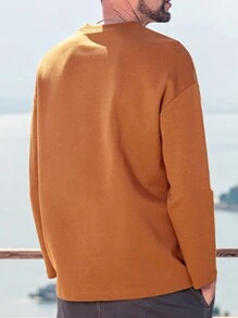 T-shirt à manches longues minimaliste casual pour homme, convient pour un port quotidien