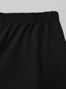 Sparklyn 2 件套青少年女孩休闲羊毛圆领长袖运动衫和紧身裤套装 - 黑色 - 查看 3