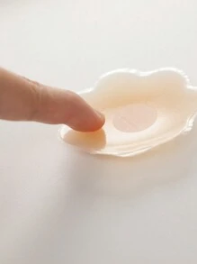 4 对女士粘性胸罩/乳头贴，适合连衣裙、婚纱、露肩上衣 - 杏色 - 查看 5