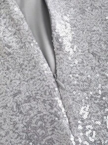 SHEIN Unity 女士亮片 V 领无袖修身连衣裙，纯色