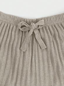 EURMUSE 100%Cotton 3 Pcs Solid Knit Pant Set - Army Green - View 3