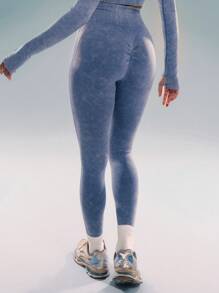 Musera Sport 高腰紧身裤，适合板式网球、网球、匹克球等健身运动 - 水鴨藍 - 查看 5