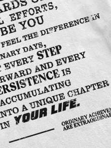 Manfinity Unisex 男士英文文字印花拼接宽松休闲日常针织长袖 T 恤 - 黑與白 - 查看 5