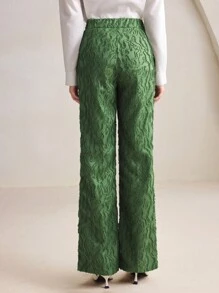 BizChic Women's Green Cutout Suit Pants, Elegant Business Casual Office Wear, Spring/Summer - Green - View 3