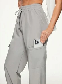 Easithlete Women Solid Color Sports Long Pants, Casual And Fashionable For Daily Wear