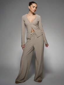 MISSGUIDED Pantalon rayé à taille basse avec cordon de serrage - Multicolore - Voir 5