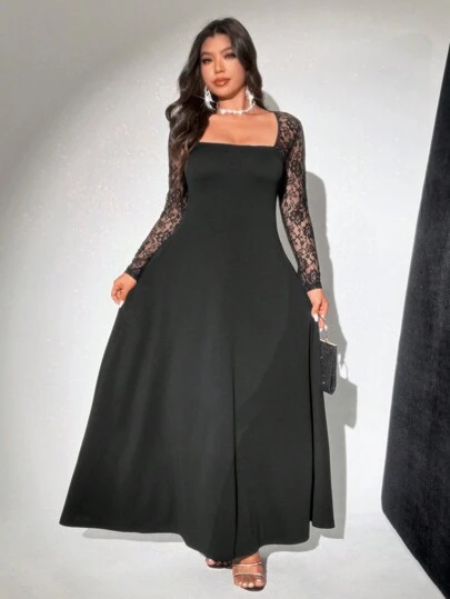 Viva Relle 大码休闲连衣裙，简约风格，适合日常穿着，情人节秋季女士服装