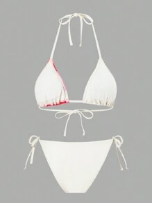 Swim Oasis Women 3pcs Floral Halter Tie Bikini Set, Sexy Summer