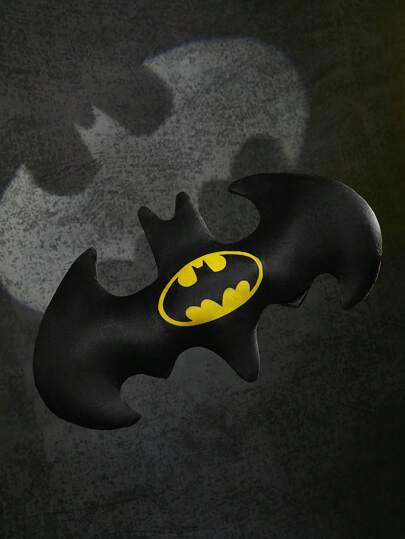 BATMAN X SHEIN Bat Logo Pattern Embroidered Decorative Throw Pillow