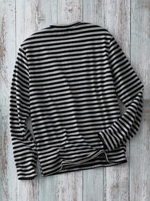 GENTILAND Men's Fitted Striped Crew Neck Long Sleeve Casual Shirt, Suitable For Autumn - Multicolor - View 2