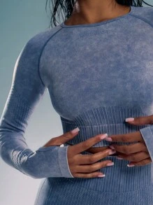 Musera Sport Long Sleeve Fitted Open Back Top, Padel, Tennis, Pickleball Gym Fitness