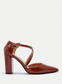 CUCCOO BIZCHIC 1 双女士纯色闪亮尖头高跟鞋，日常办公/休闲装