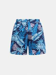 SHEIN Tween Boy Casual Vacation 2 In 1 Swimtrunks