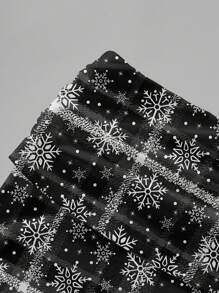 Tim Lord Artist Black Plaid & Snowflake Print 2pcs Sexy Lace Cami Top And Shorts Women's Outfit, Spring & Summer, Going Out, Festival - Black - View 3