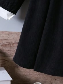 SHEIN Vestido asimétrico de diseño creativo para niñas, adecuado para uso casual y uso en casa, apto para otoño/invierno