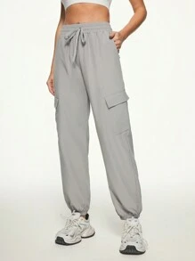 Easithlete Women Solid Color Sports Long Pants, Casual And Fashionable For Daily Wear