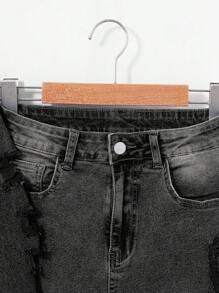 SHEIN Teen Boy Fashion Casual Black Denim Baggy Jacket And Stretch Denim Skinny Jeans For Dailywear And Boys Outfits - Black - View 7