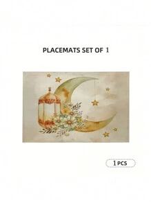 1/4/6 pièces Sets de table, Sets de table étoile lanterne pour le Ramadan, Sets de table saisonniers de printemps pour la célébration de l'Aïd al-Fitr, pour la maison et le restaurant