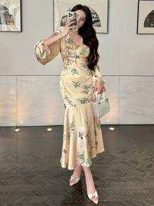 DAZY Women's Casual Midi Dress, Minimalist And Fashionable For Daily Wear