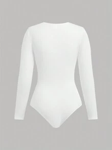 SHEIN Girlism Teen Girls' All-Match Round Neck Long Sleeve Jumpsuit & Leggings 3 Piece Set, Casual Daily Wear - Black and White - View 10