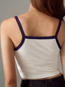 SHEIN EZwear Woman American Flag Print Contrast Trim Fitted Camisole Top