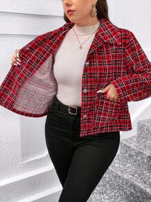 SHEIN Clasi Vêtement d'extérieur léger pour grande taille, mode minimaliste du quotidien