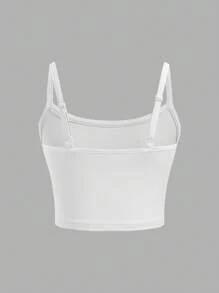 SHEIN Girlism 5pcs/Pack Tween Girls Fitted Casual Minimalist Versatile Adjustable Strap Camisole Multipacks