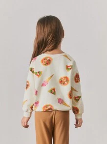 Maija Kids Maija Kids Sudadera informal holgada con cuello redondo y estampado para niñas jóvenes
