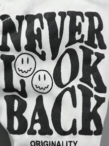 SHEIN 男婴卡通熊和文字印花破洞牛仔裤，适合春夏季服装 - 白色 - 查看 6