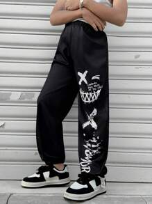 Tween Boy & Fun Graphic Woven Elastic Waist Sweatpants