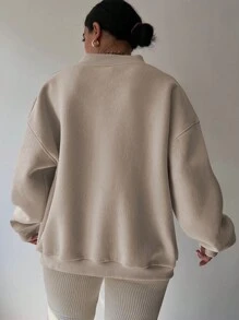 INAWLY Plus Size Women's V Neck Slouchy Long Sleeve Loose Sweatshirt For Autumn And Winter Graduation,Back To School Outfits,Graduation,Teacher Outfits For Women,Back To School Pullover Fall Outfit