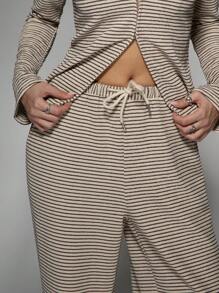 MISSGUIDED Pantalon rayé à taille basse avec cordon de serrage - Multicolore - Voir 4