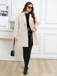 SHEIN Clasi 大码简约时尚休闲日常纯色大衣