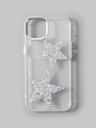 Grunge Punk 1pc 3D Rhinestone Star Glitter Bling Phone Case, Compatible With Iphone 11 12 13 14 15 Pro Max