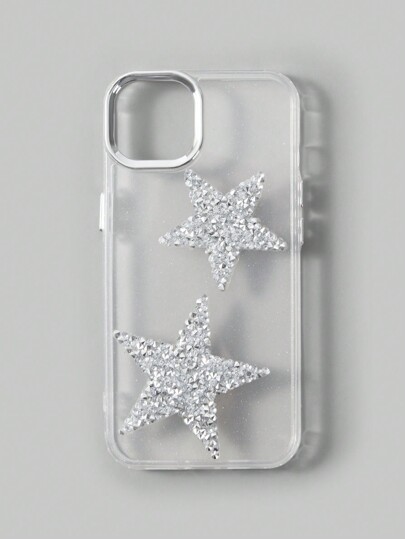 Grunge Punk 1 pieza Funda de teléfono con brillo de estrella de rhinestone 3D, compatible con iPhone 11 12 13 14 15 Pro Max