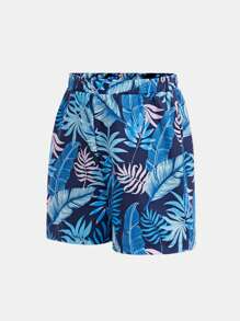 SHEIN Tween Boy Casual Vacation 2 In 1 Swimtrunks