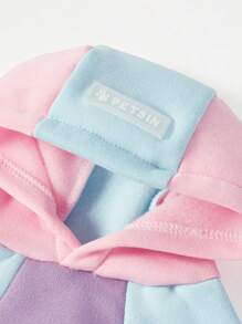 PETSIN 1pc Tricolor Contrast Raglan Sleeve Casual Hoodie Sweatshirt For Pets - Multicolor - View 7