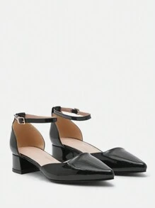 CUCCOO BIZCHIC Black Basic Commute Office Thick Heel Women High Heel Pumps Spring Shoes Spring Break Easter For Christmas - Black - View 9