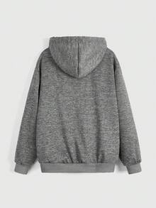 ROMWE Grunge Punk Felpa con cappuccio casual da donna, maniche lunghe, con stampa a catena in stile grunge e cerniera