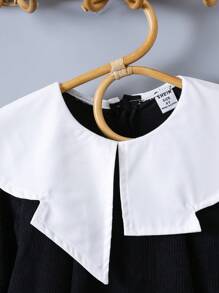 SHEIN Vestido asimétrico de diseño creativo para niñas, adecuado para uso casual y uso en casa, apto para otoño/invierno