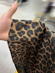 SHEIN EZwear Plus Size Leopard Print Fishtail Skirt, Casual & Fashionable For Everyday Wear