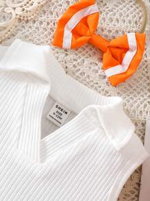 SHEIN Infant Baby Girl Casual Sleeveless Top And Skirt 2pcs Set, Fashion And Versatile For Spring/Summer