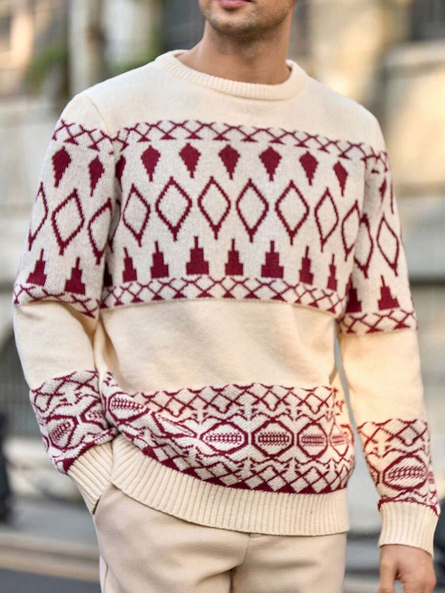 Manfinity VCAY Men's Slim-Fit Half-Zip Turtleneck Sweater, Suitable For Autumn/Winter Season - Multicolor - View 1